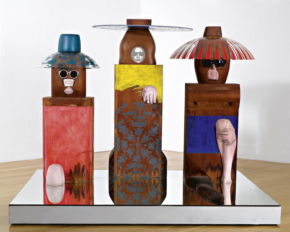 women sitting on mirror marisol escobar
