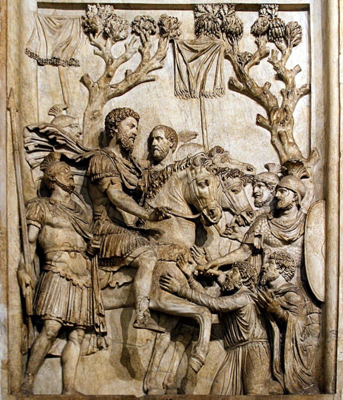 marcus aurelius germans kneeling