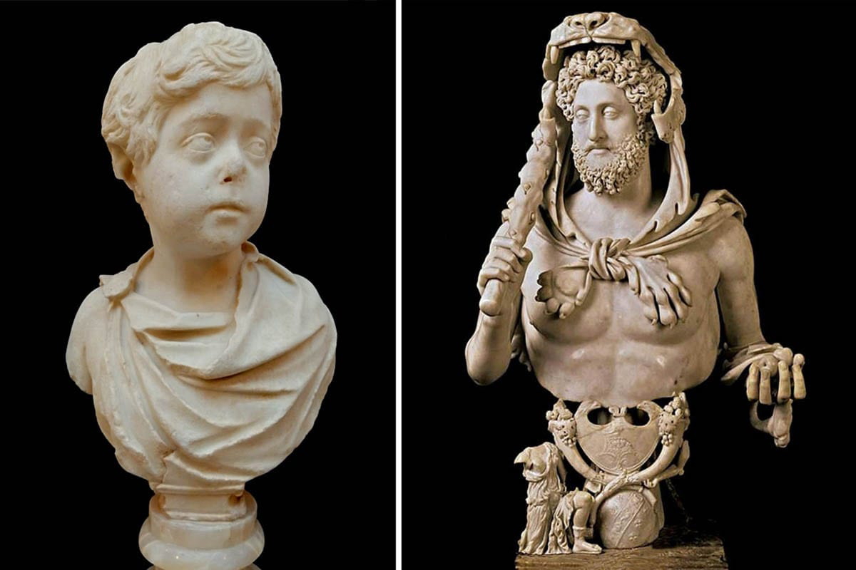 commodus marble portrait hercules