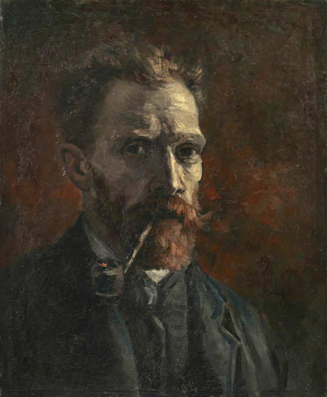 van gogh self portrait with pipe