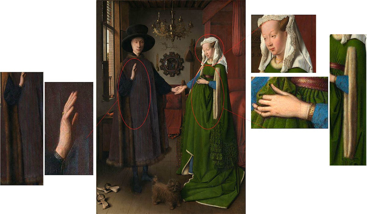 arnolfini portrait detail clothing