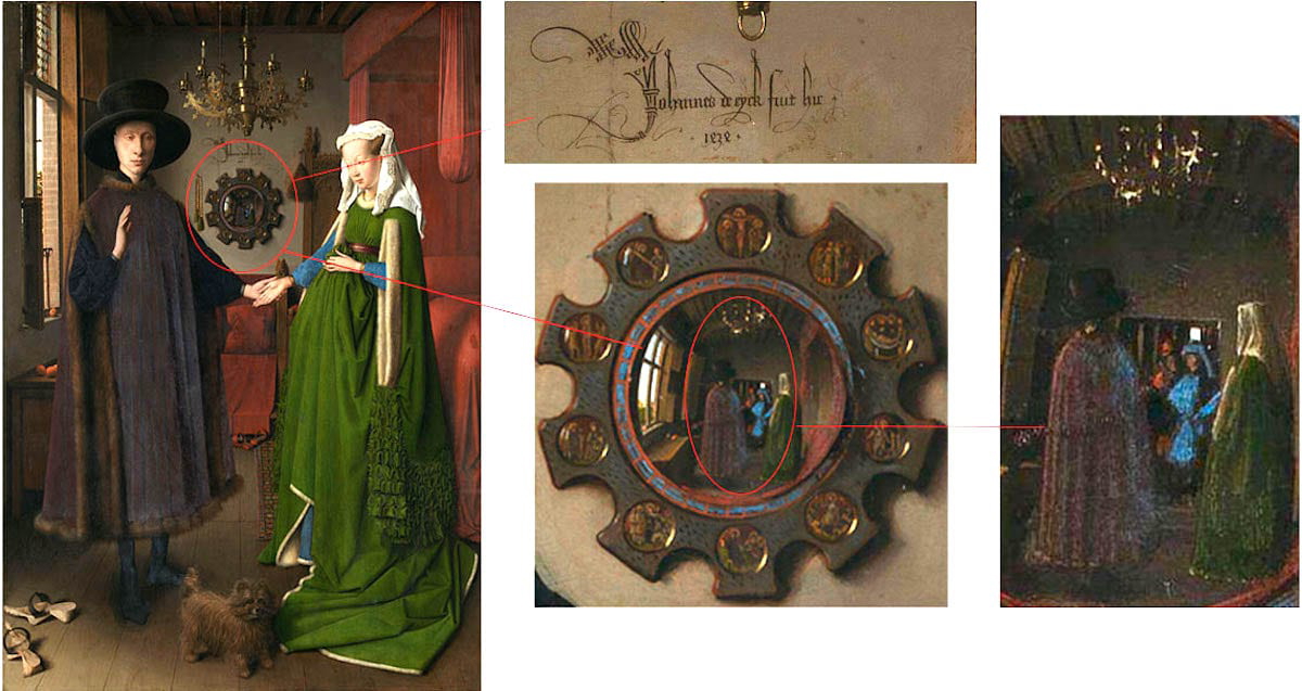 arnolfini portrait detail mirror