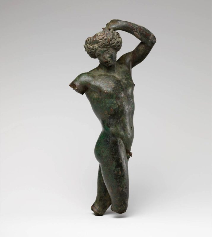 bronze statuette youth dancing