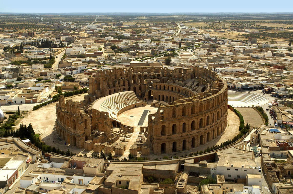 tunisia el djem roman coliseum ruins