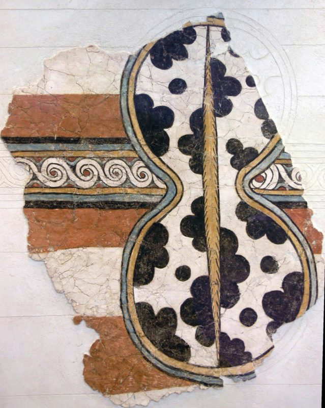 fresco figure eight shield mycenae acropolis