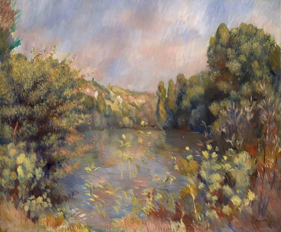 lakeside landscape pierre auguste renoir