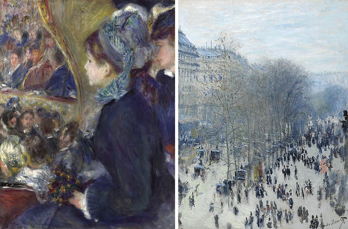 renoir at the theatre boulevard des capucines monet