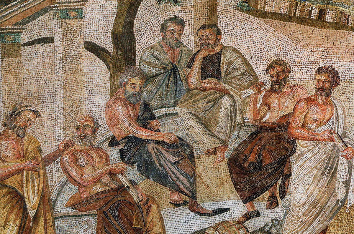 mosaic of the academy of plato seven philosophers