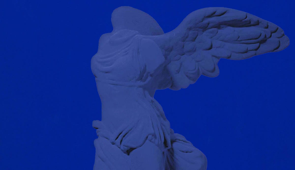 victory samothrace yves klein blue