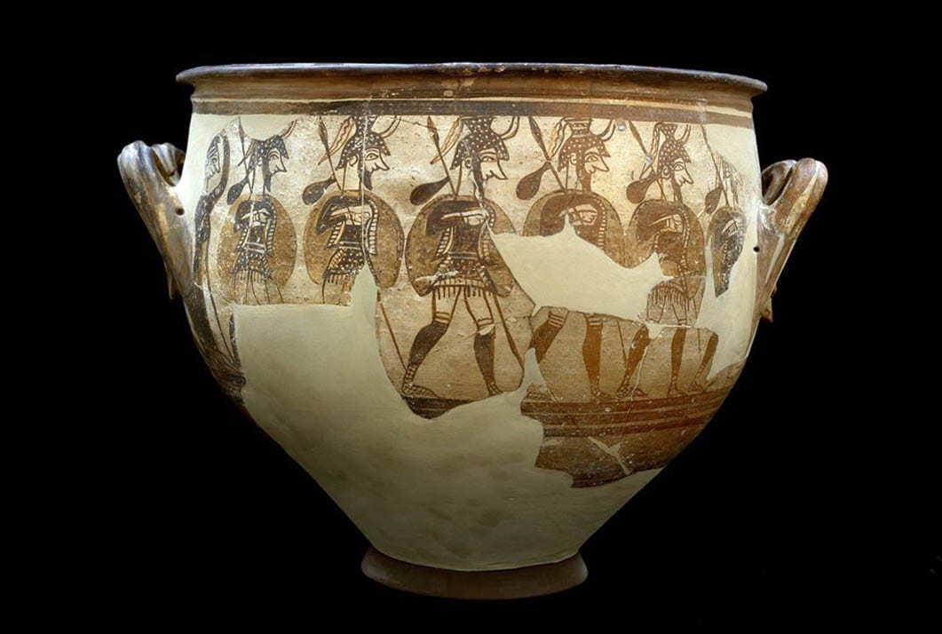 spearmen mycenaean warrior vase