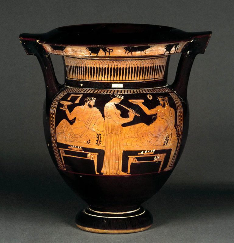 painted pottery depicting greek