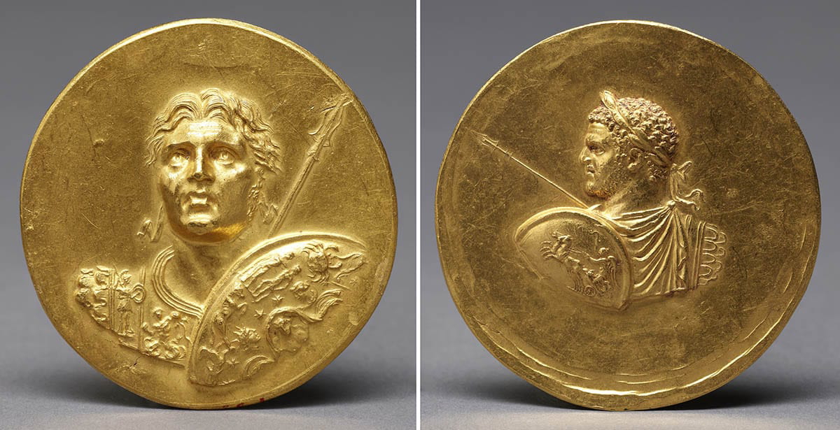 gold medallions alexander the great caracalla