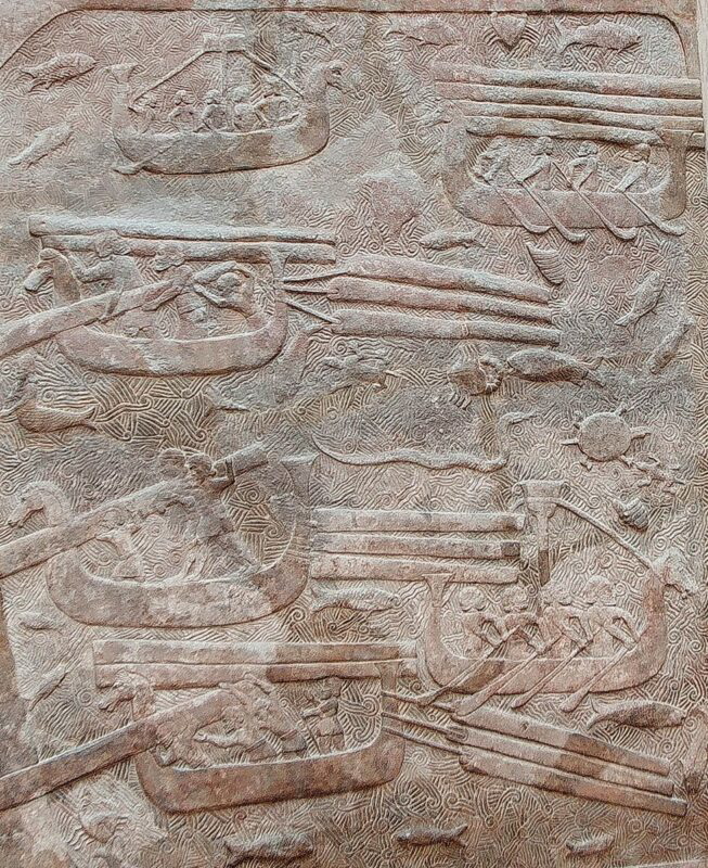 frieze phoenicians transporting timber