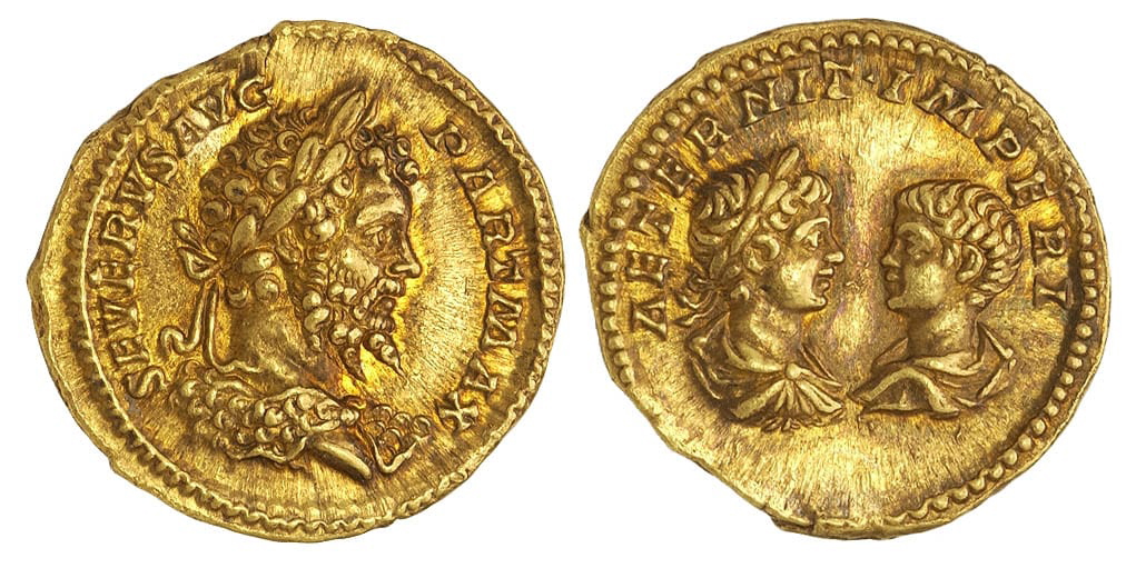 gold aureus septimius severus caracalla