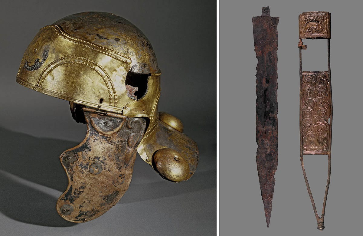 bronze cavalry helmet fulham sword