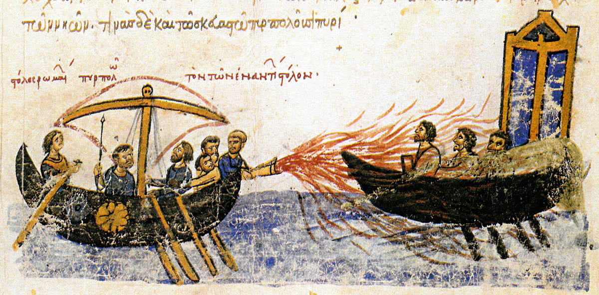greek fire defense constantinople