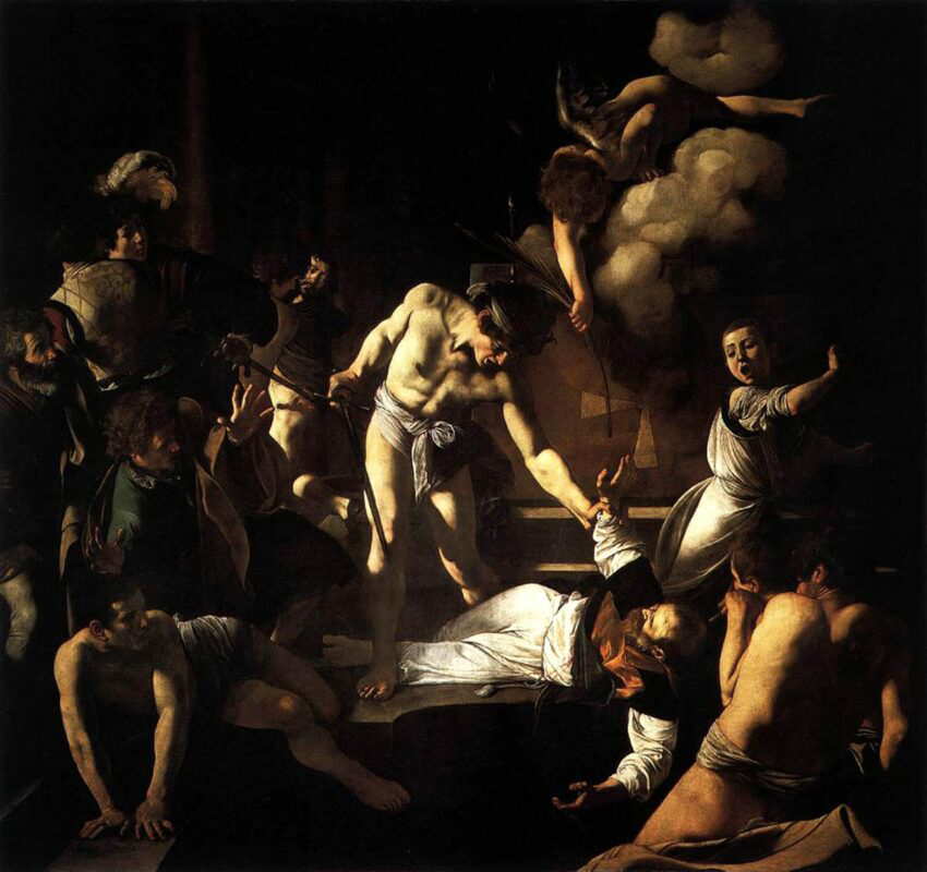 caravaggio martyrdom of st matthew baroque painting