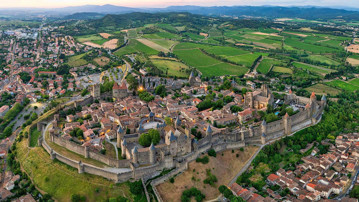 aerial view carcassonne