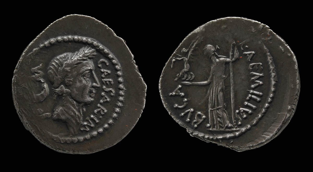 portrait denarius julius caesar