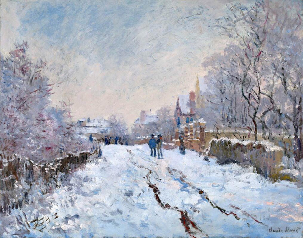 snow scene argenteuil claude monet