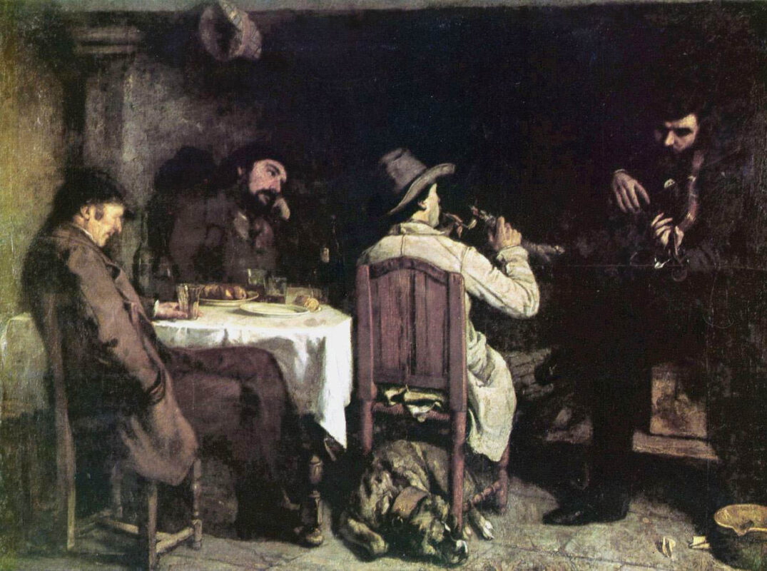 realist art courbet after dinner