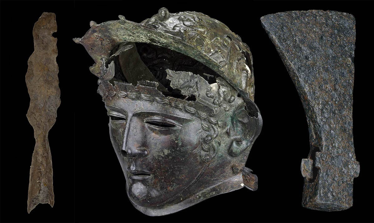 iron spear head ribchester helmet