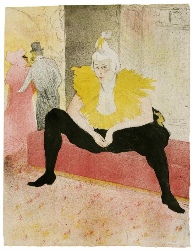 seated clowness toulouse lautrec