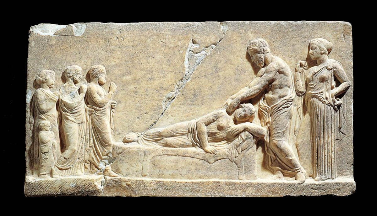 asclepius hygieia votive relief