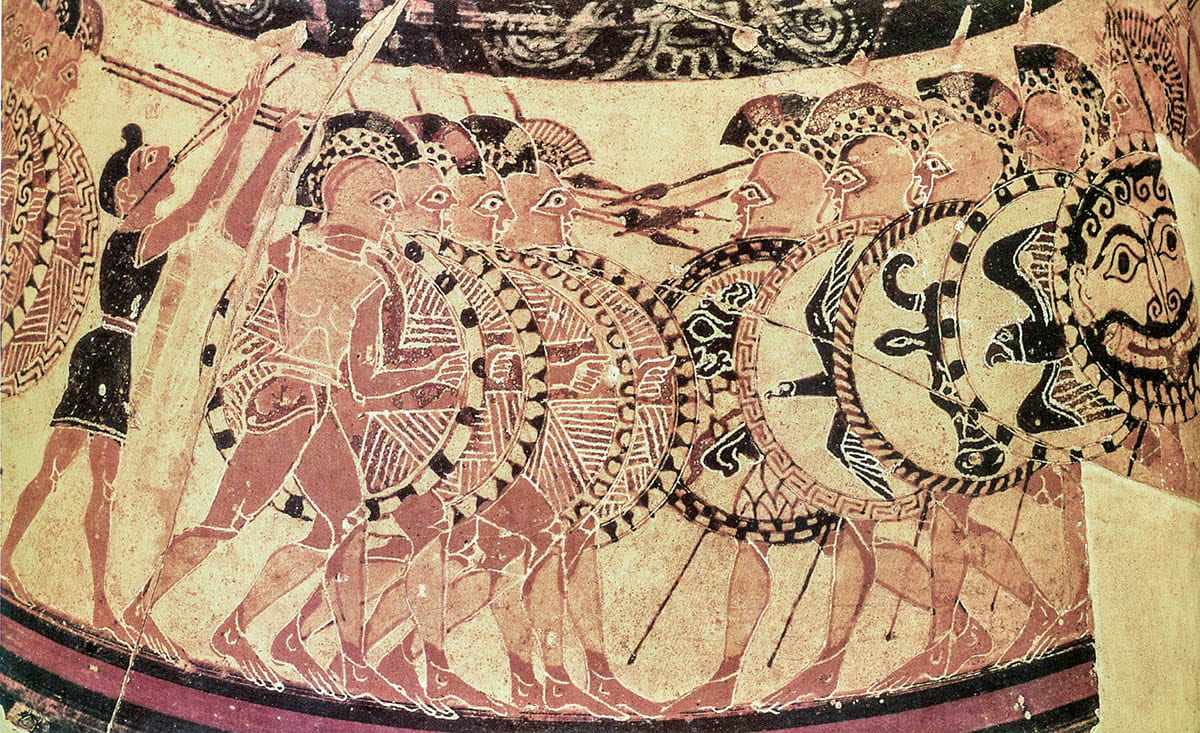hoplites phalanx formation chigi vase