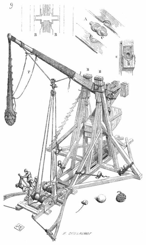 diagram of a counterweight trebuchet