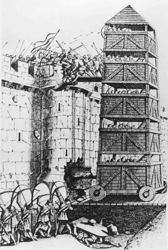 francis grose illustration moveable siege tower