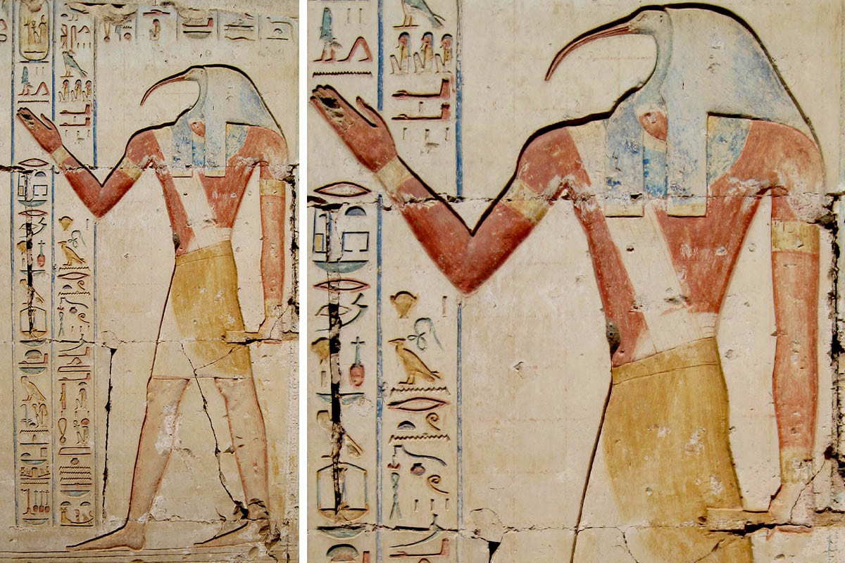 relief of thoth at abydos egypt