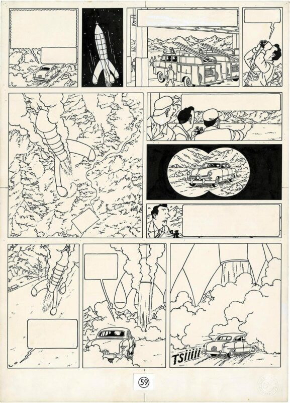 tintin marche sur la lune auction