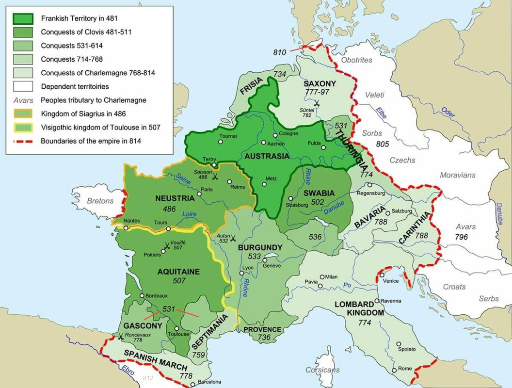 map of francia battle of tours
