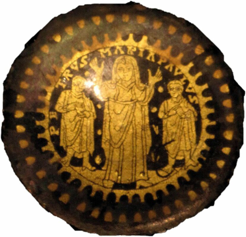 gold glass roman catacombs virgin mary