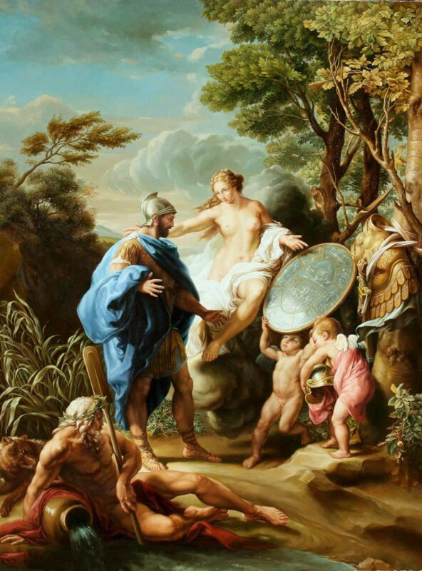 venus presenting aeneas armour vulcan girolamo batoni