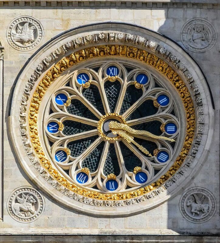 now a clock westwork rose window