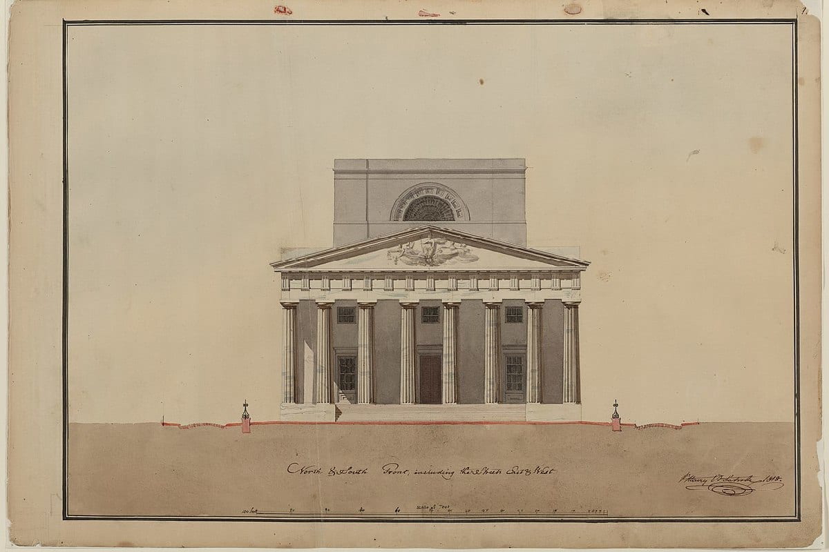 second-bank-united-states-front-elevation-drawing