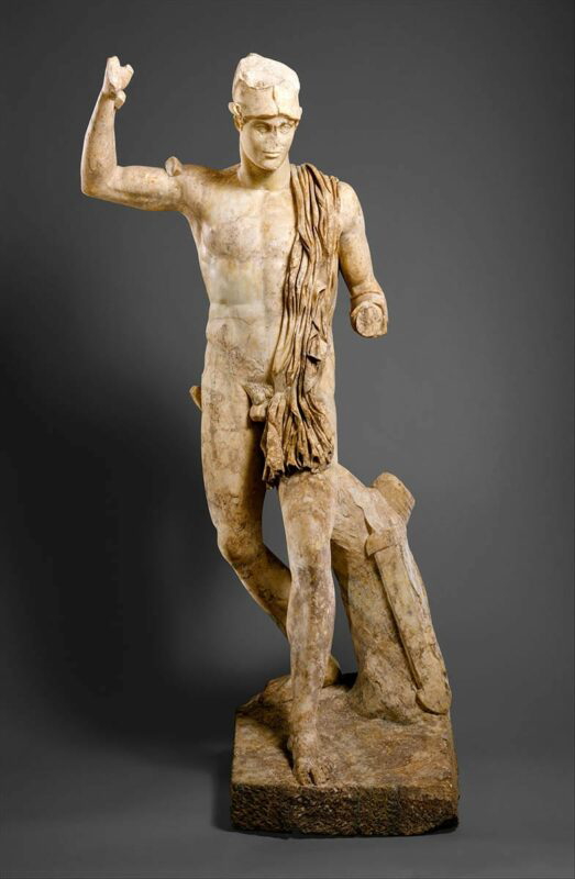 marble statue wounded roman warrior