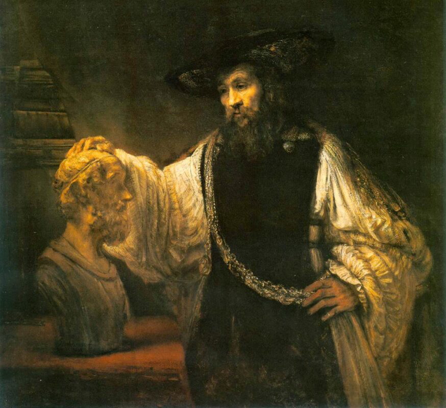 aristotle bust homer rembrandt