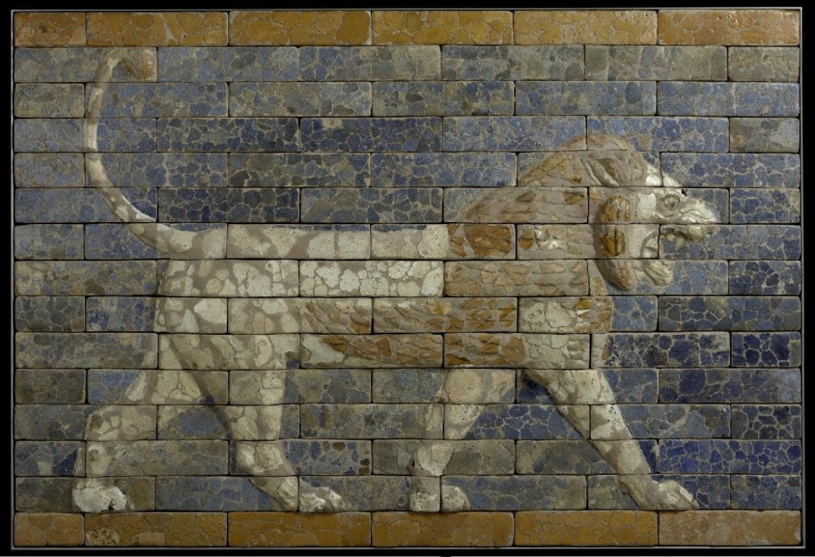 babylonian lion mosaic