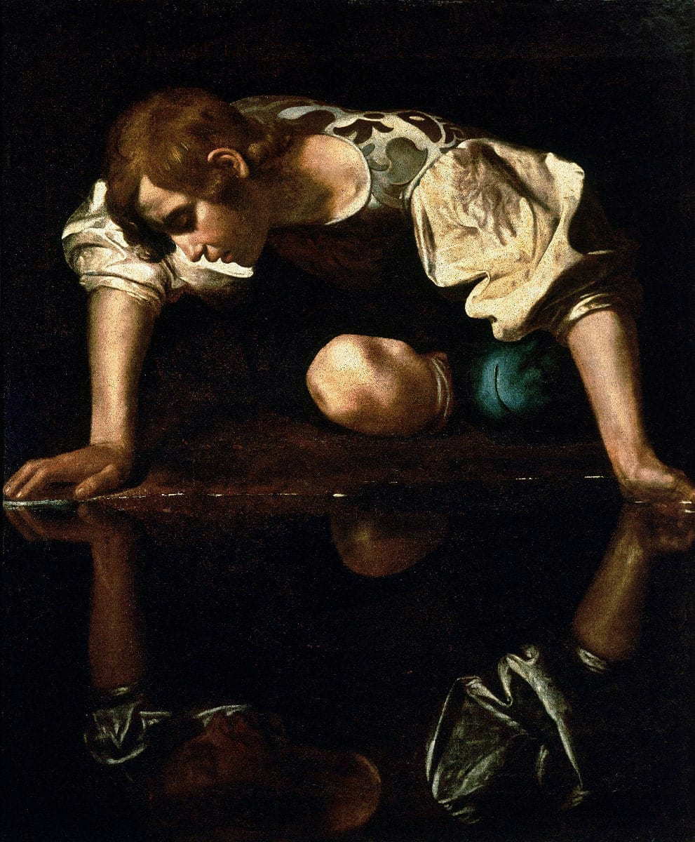 caravaggio-narcissus-painting