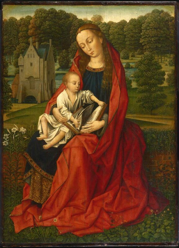 virgin and child master embroidered foliage