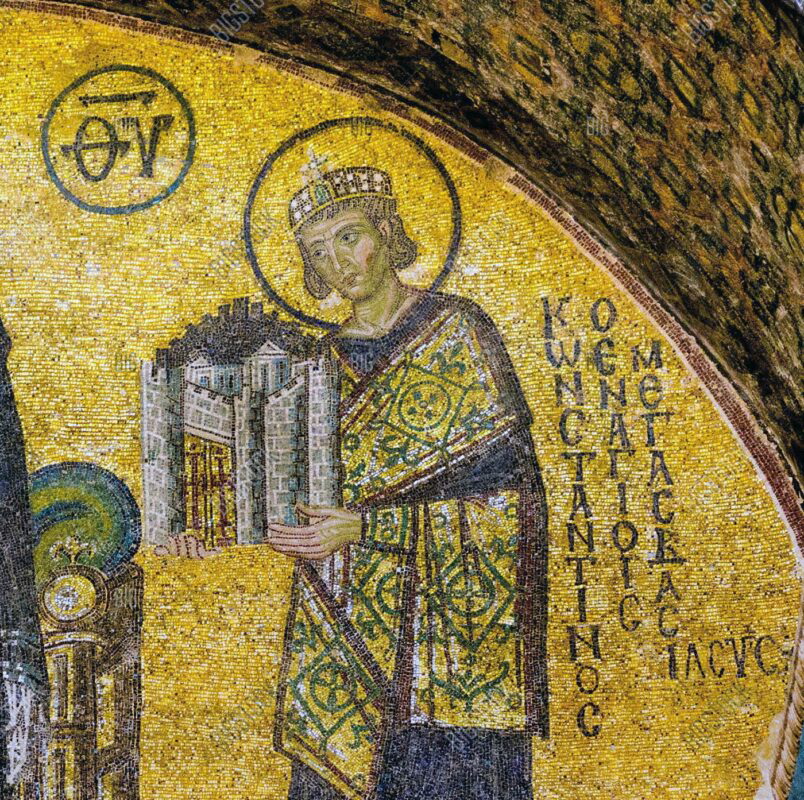 constantine depicting constantinople mary and christ
