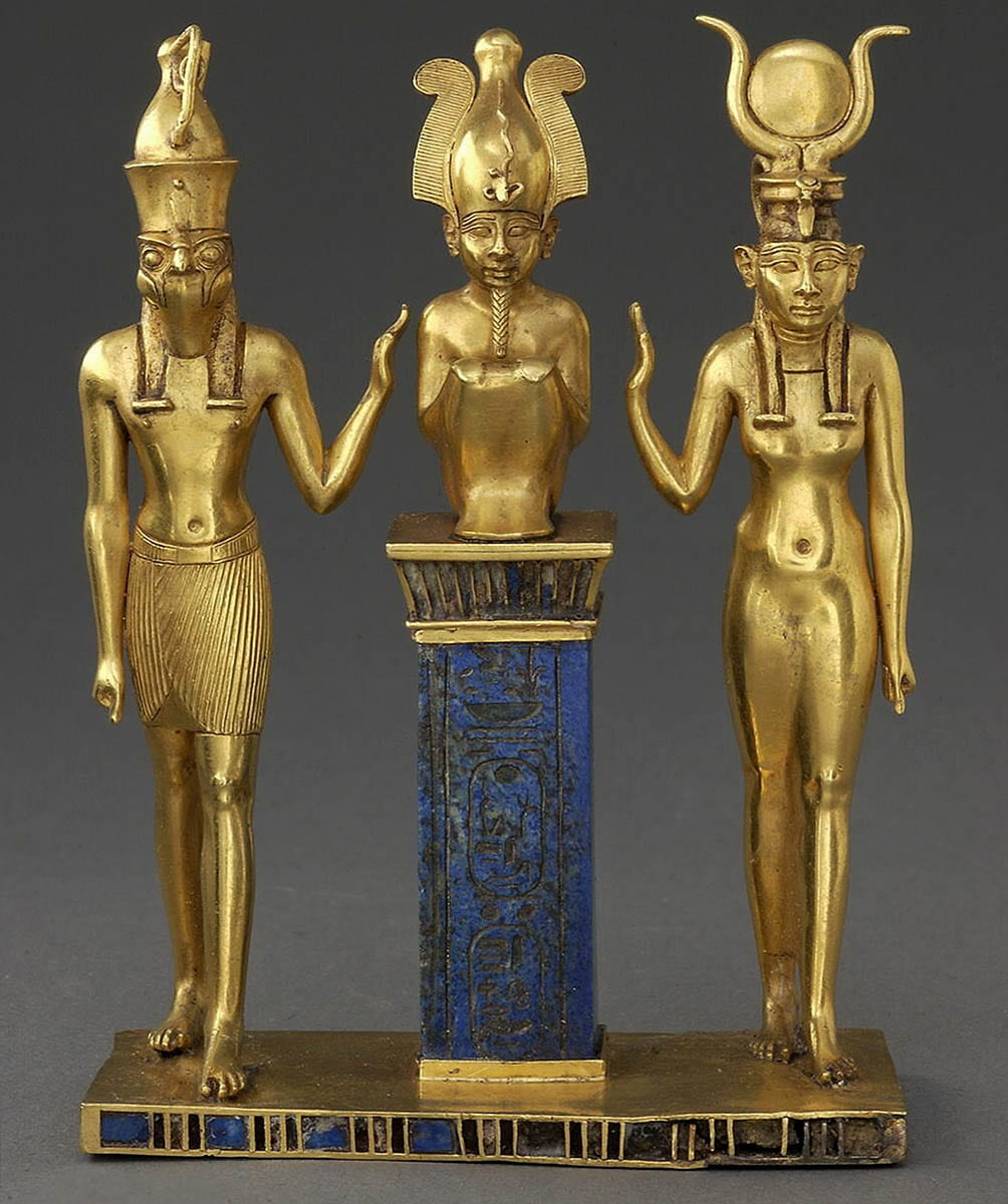 Ancient Egyptian gods Horus, Osiris and Isis