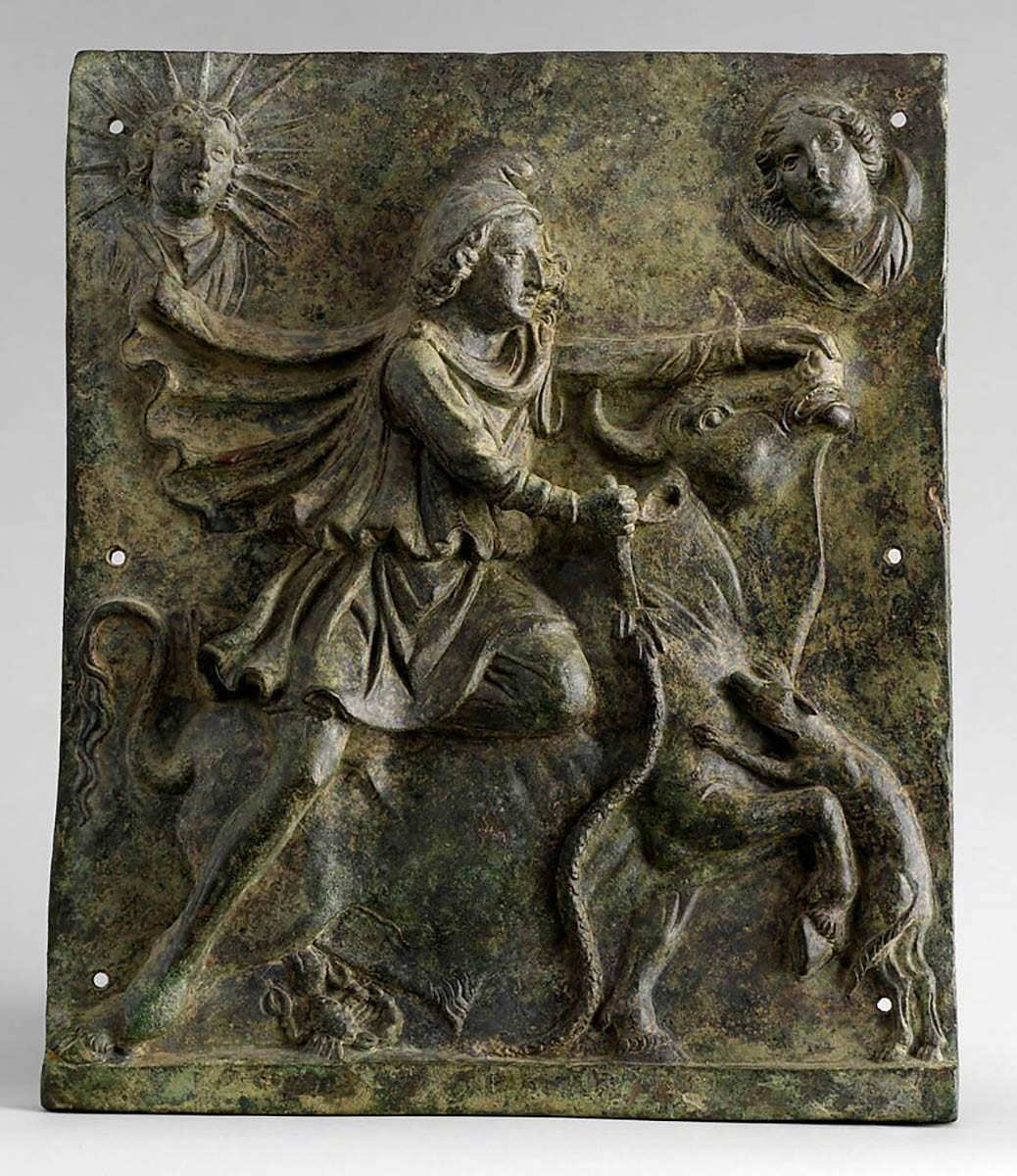 bronze plaque mithras