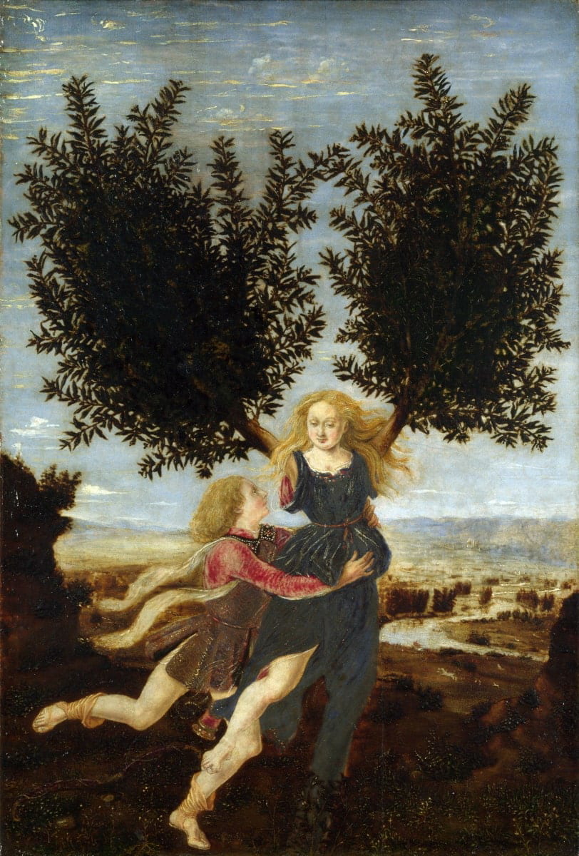 Apollo and Daphne, Piero del Pollaiolo, c. 1441. Source: National Gallery, London