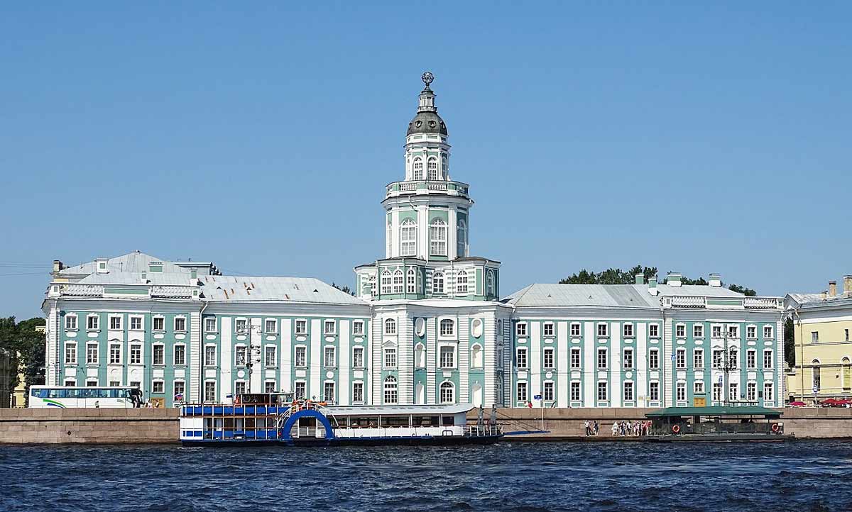 view of the kunstkamera founded by Peter the great in St Petersburg
