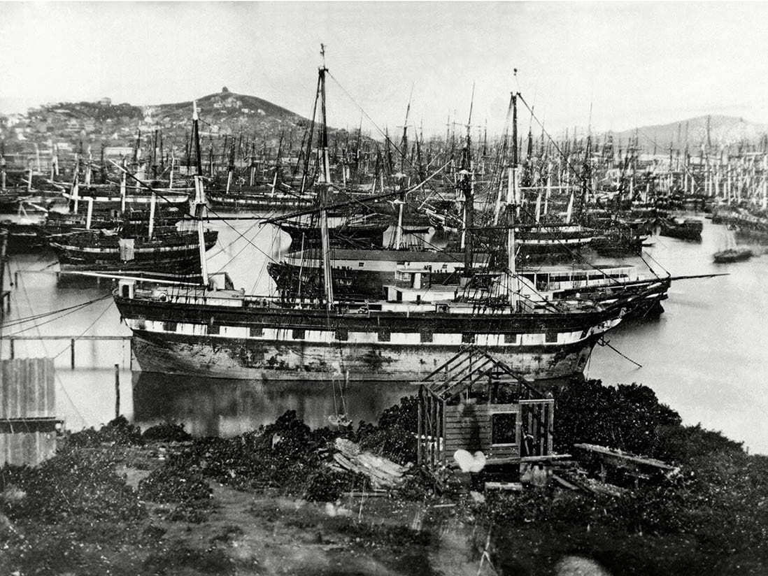 abandoned ships san francisco bay california gold rush