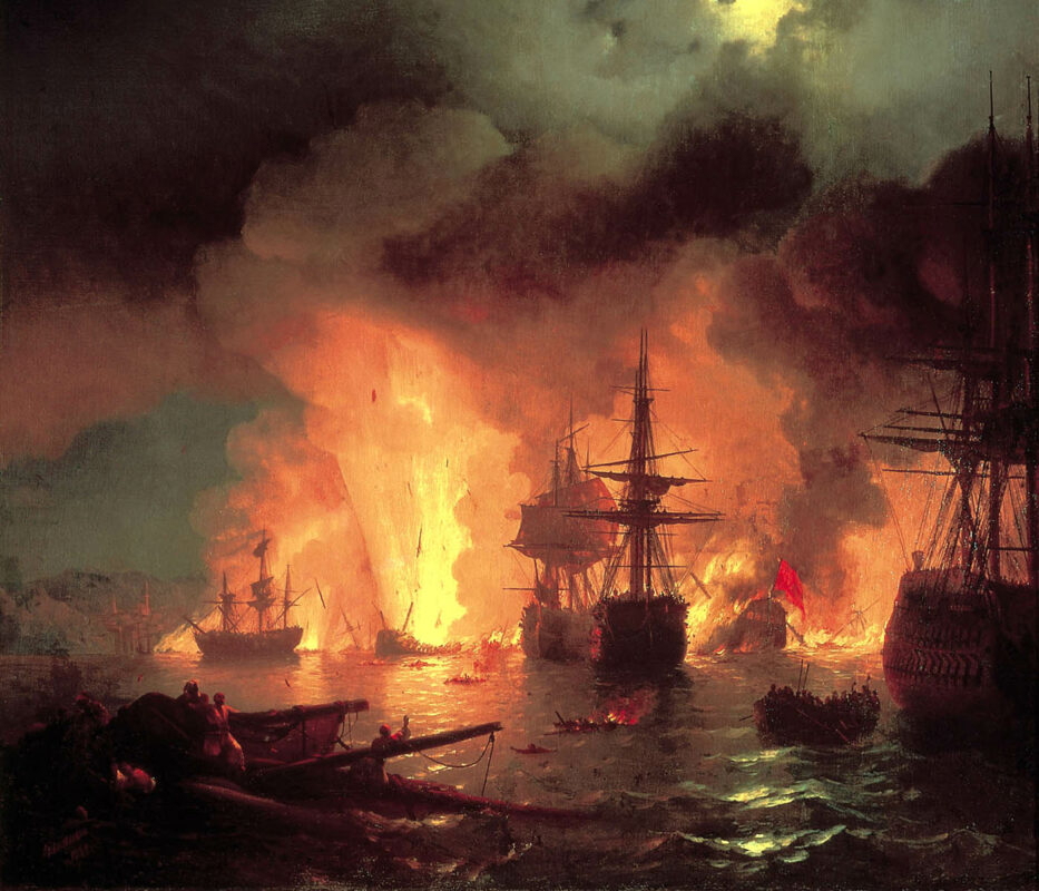 battle of cesme ivan aivazovsky